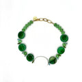 Collar Nácar artesanal de piedras semipreciosas verdes y nácar con cierre dorado — TIDE STONE España