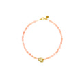 Collar Amanecer artesanal de cuarzo rosa y cristal con detalle dorado — TIDE STONE España