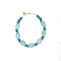 Collar Horizonte artesanal de turquesa y cristal en tonos azules y verdes — TIDE STONE España
