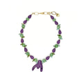 Collar Púrpura – TideStone, collar artesanal de coral bambú y aventurina verde menta hecho a mano en España