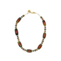 Collar Quelpo – TideStone, collar artesanal de ágata bicolor verde y marrón hecho a mano en España