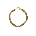 Collar Dorada de coral bambú teñido en tono dorado y jade, hecho a mano – TideStone