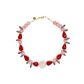 Collar Gaviota de cuarzo cherry (vidrio), lágrimas de cristal checo y cuentas teñidas en rojo, hecho a mano – TideStone