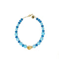Collar Laguna de howlita teñida en tono turquesa, cristal y citrino, hecho a mano – TideStone
