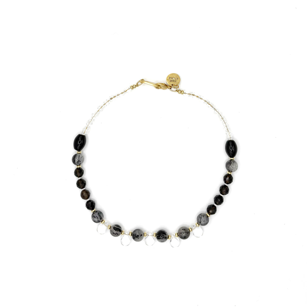 Collar Roca Viva de cuarzo y ónix negro, hecho a mano – TideStone