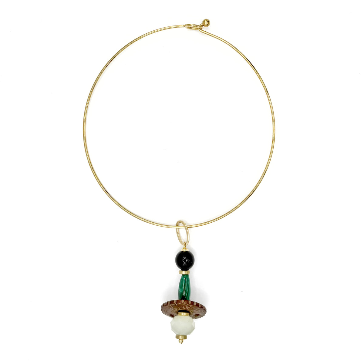 Gargantilla Colgante Malaquita de ónix, malaquita y jade, hecha a mano – TideStone